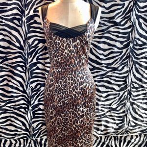 Betsey Johnson Leopard Print Midi Dress
